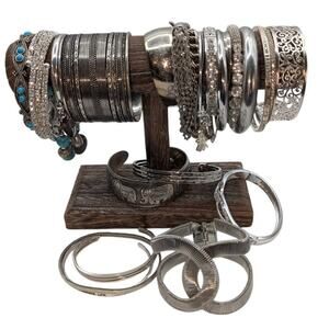 Lot of 26 Silver Tone Bracelets